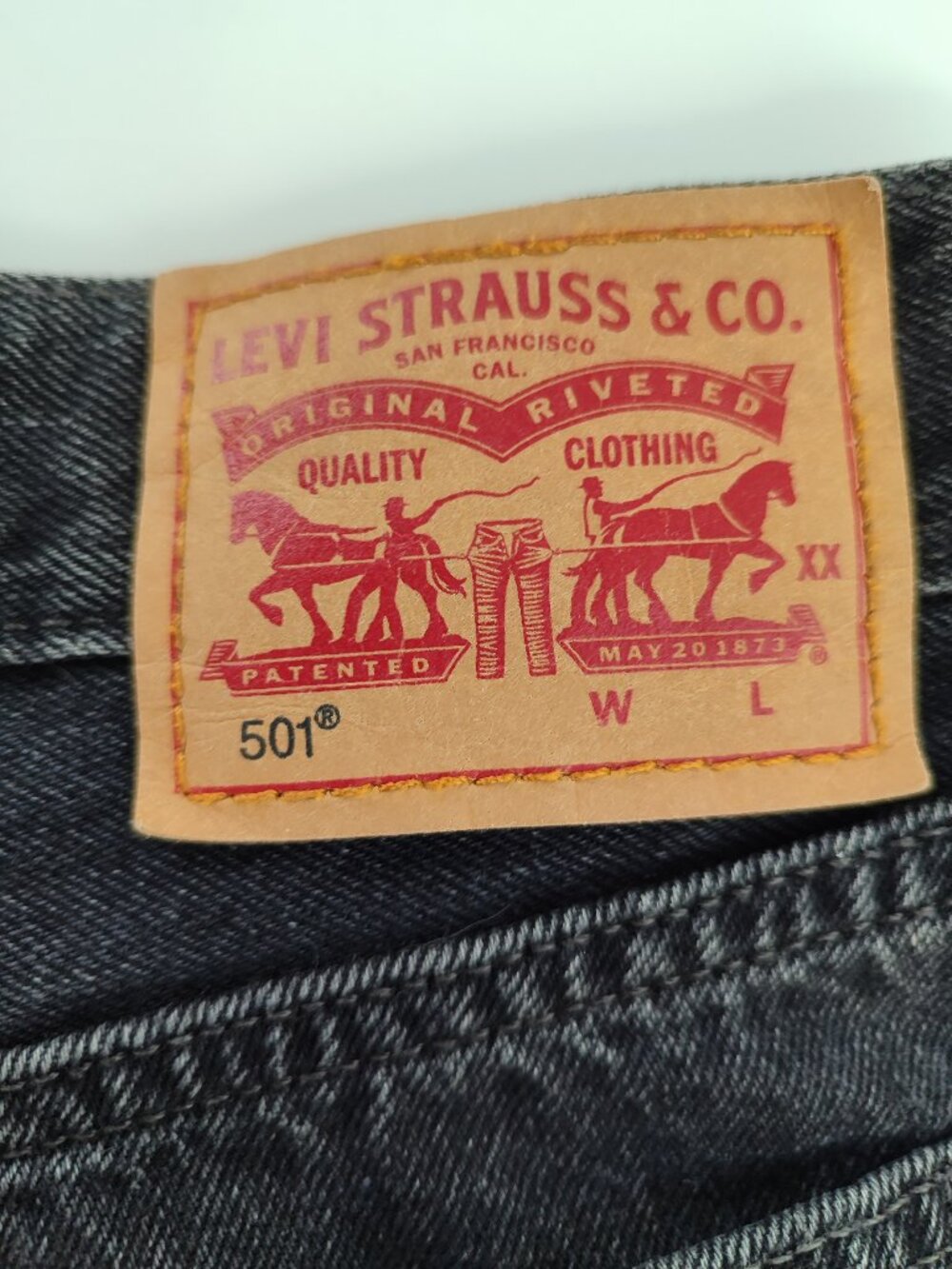 Levi's 501 Original Distressed Black Denim Shorts Button Fly W28 VGUC
